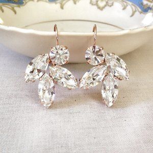 Crystal drop bridal earrings rhinestone wedding party gifts